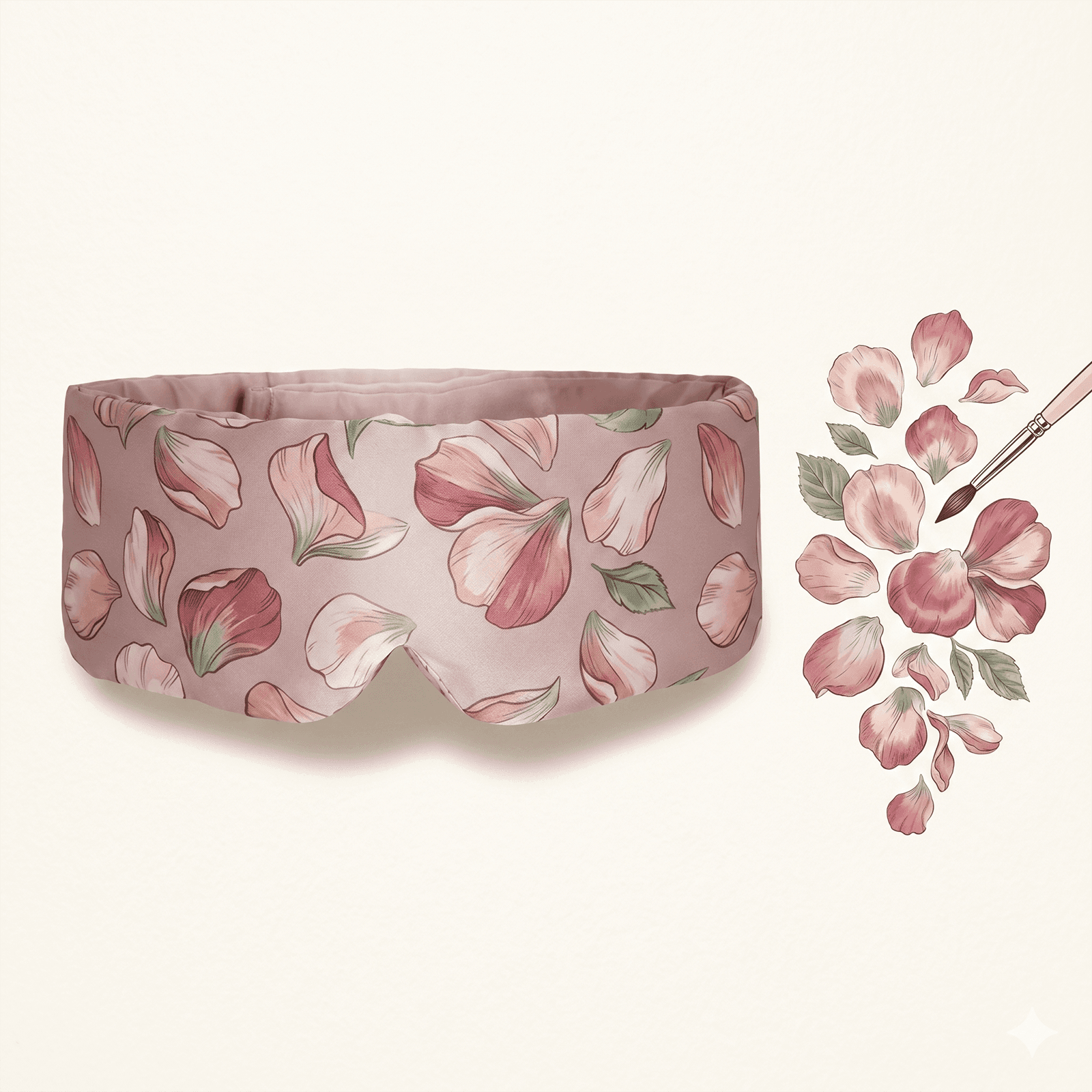 Custom printed logo silk sleep mask with website branding